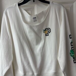 PINK Victoria's Secret White Off-the-Shoulder Sweater